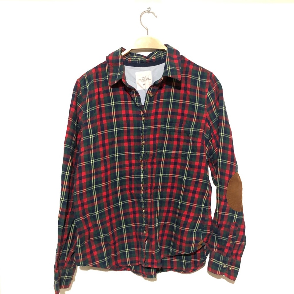 H&M L.O.G.G. Flannel with Corduroy Elbow Patches
